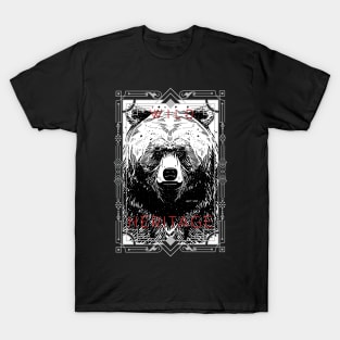 Bear Grizzly Wild Nature Illustration Line Epic Illustration Line Art T-Shirt